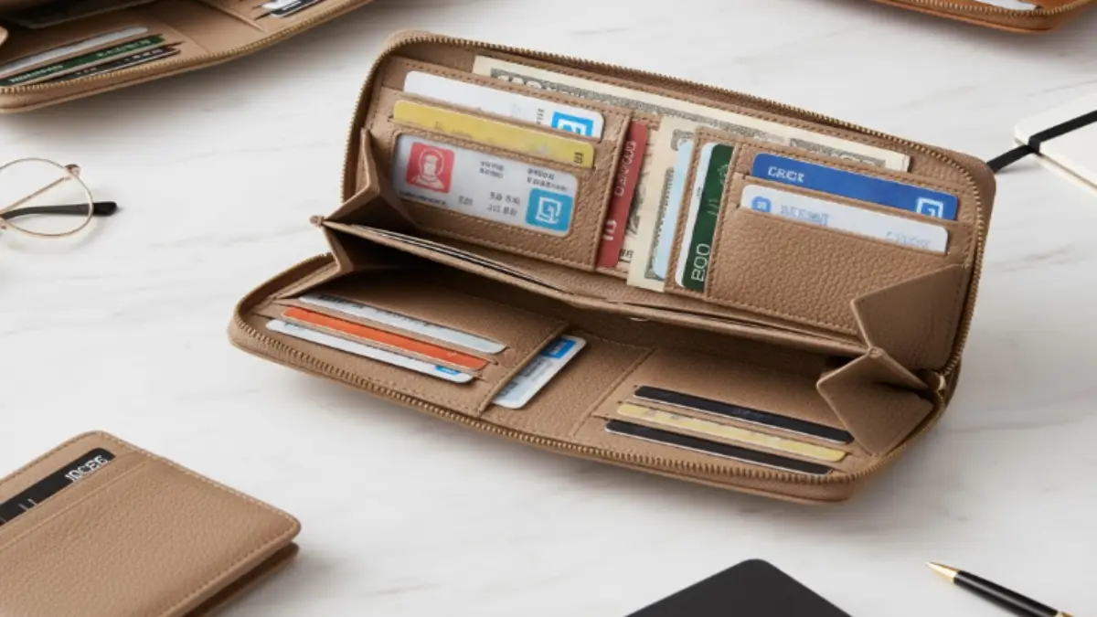 40代女性の使いやすさを意識した二つ折り財布の内部レイアウト画像