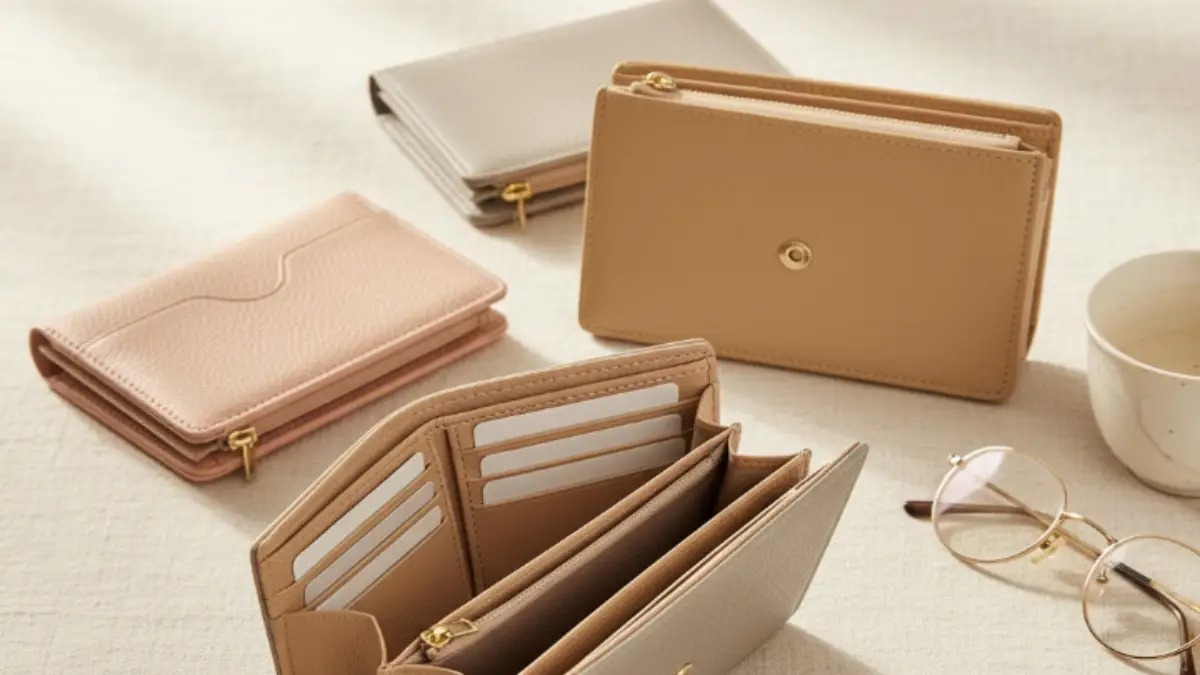 60代女性向けの使いやすい二つ折り財布のイメージ写真