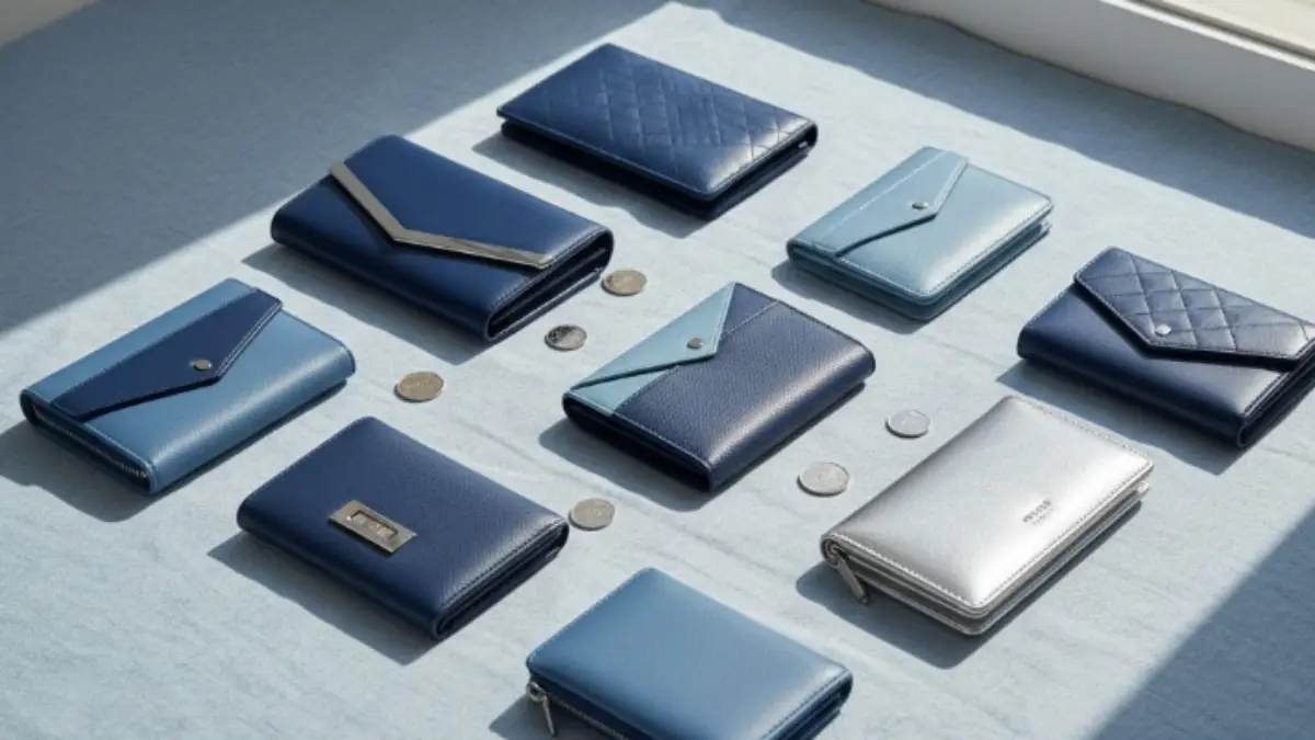 財布色 風水2026 赤ブラウン財布で挑戦を後押し 2026年風水ラッキーカラーの赤とブラウンを組み合わせた財布を手に持つ女性。木製デスク上でコーヒーと手帳とともに配置され、行動力と創造力、金運を象徴しています。