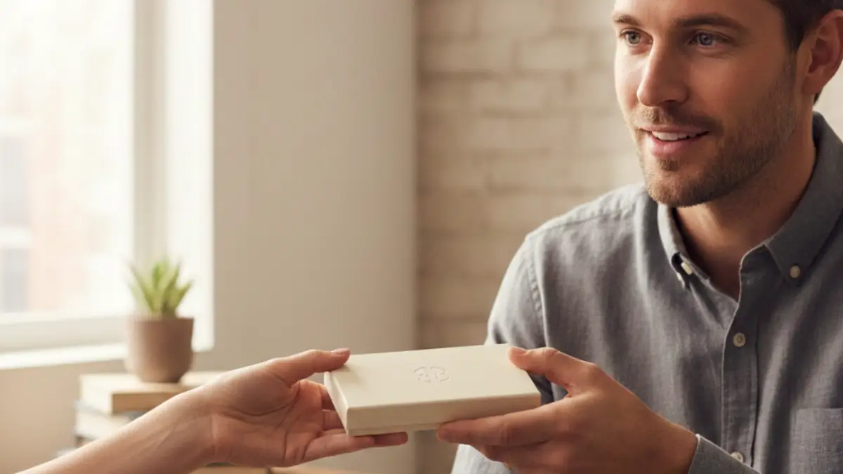 アメリカ人への財布プレゼント選び 薄型財布をプレゼントするシーンのイメージ